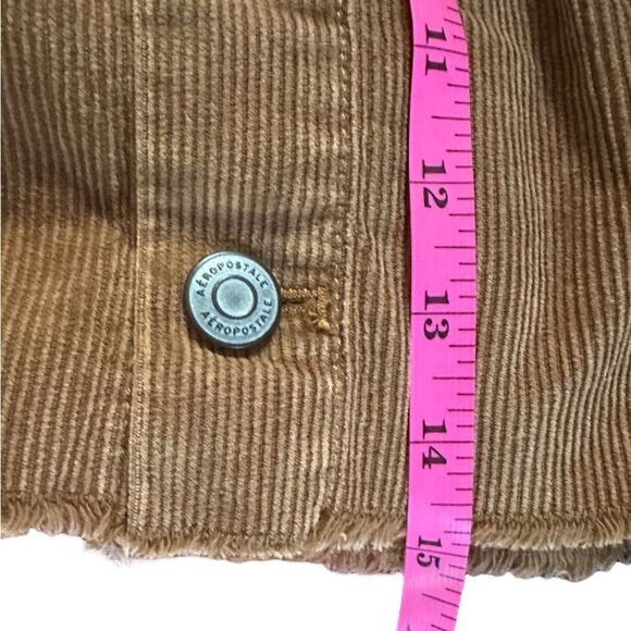 Aeropostale High-Rise Button-Front Corduroy Skirt. Light Brown. Size 10 - Picture 6 of 7